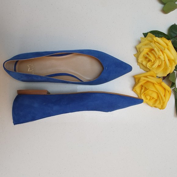 Marc Fisher Royal Blue Suede Pointed Toe Flats Size 8.5 Like Brand New - Picture 8 of 15